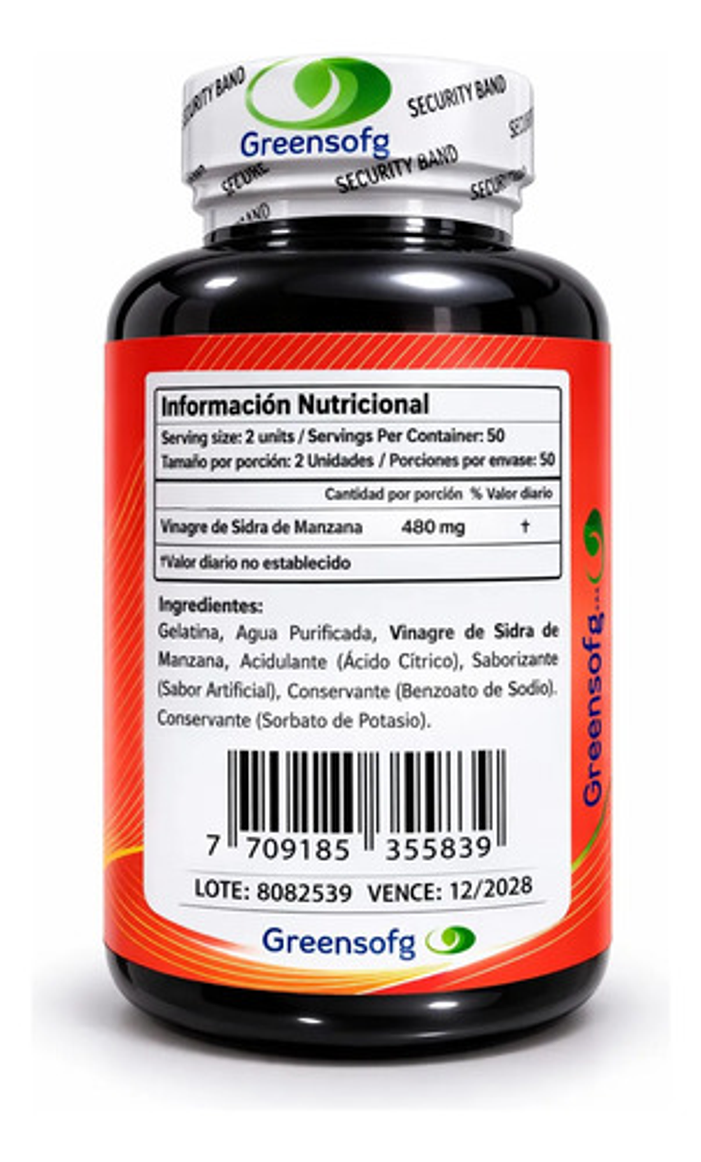 Gomitas Vinagre De Manzana Greensofg 100 Unidades Premium 2