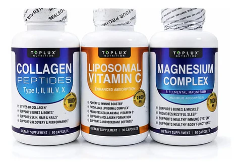 Kit Toplux Colágeno Péptidos, Vitamina C Liposomal Y Magnesi