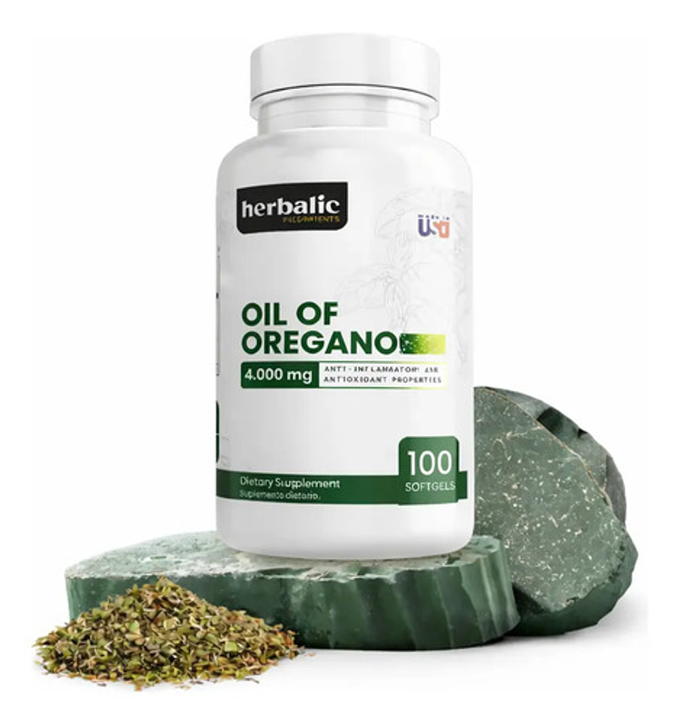 Aceite De Orégano Herbalic 4000 Mg 100 Cápsulas Blandas Para 1