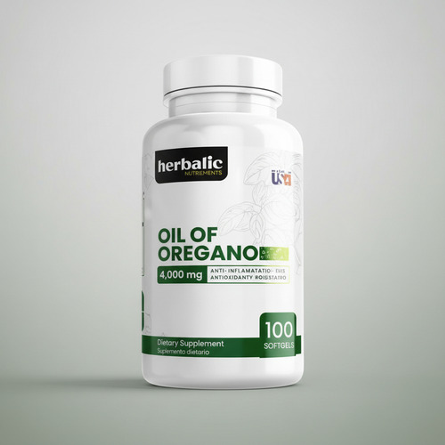 Aceite De Orégano Herbalic 4000 Mg 100 Cápsulas Blandas Para 2