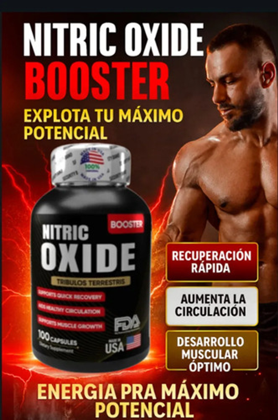 Nitric Oxide Potenciador Booster Crecimiento Muscular Pack 2 3