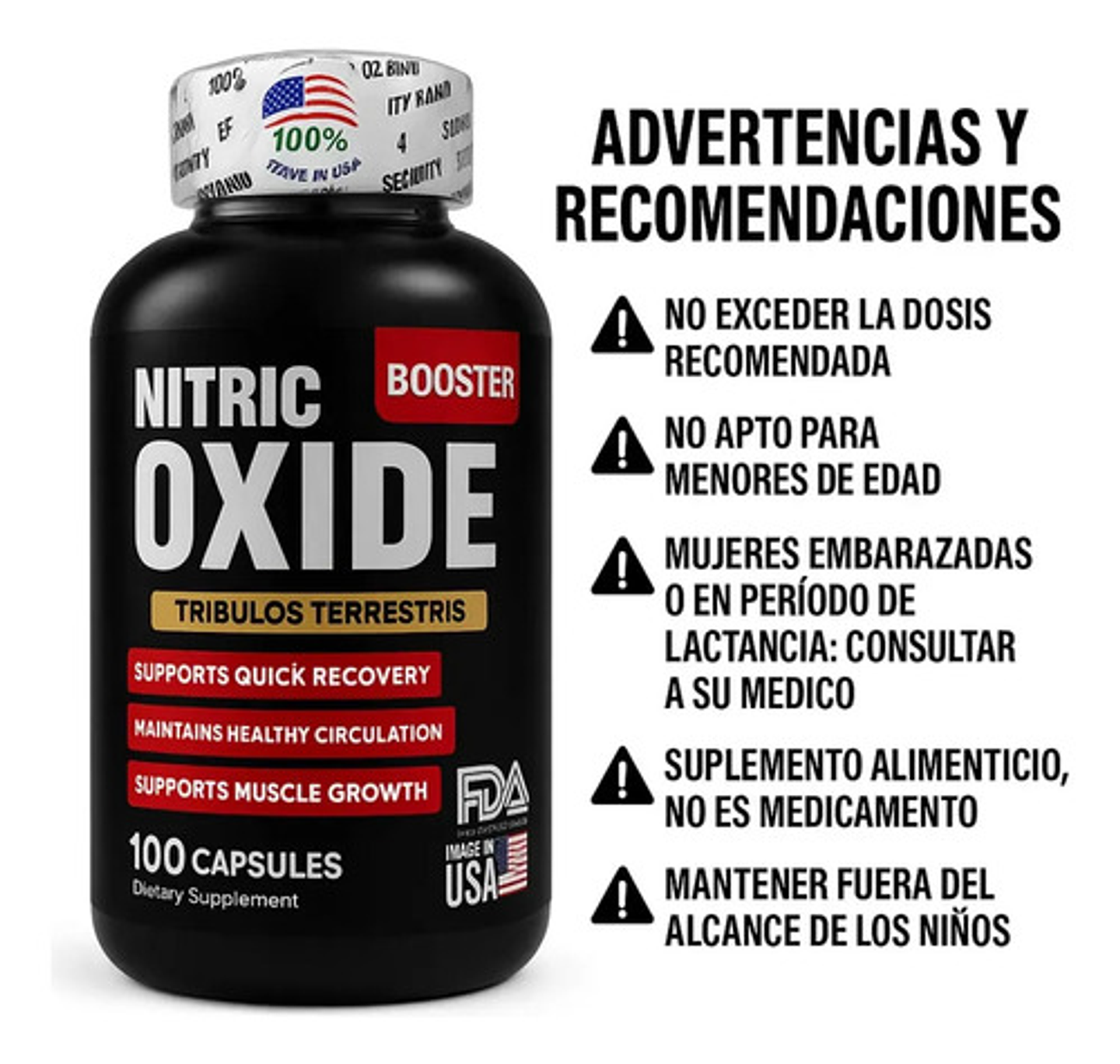 Nitric Oxide Potenciador Booster Crecimiento Muscular Pack 2 8
