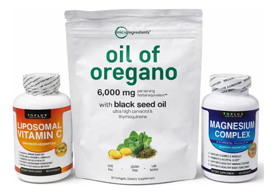 Aceite Orégano Carvacrol Semilla + Suplemento Magnesi Y C 1