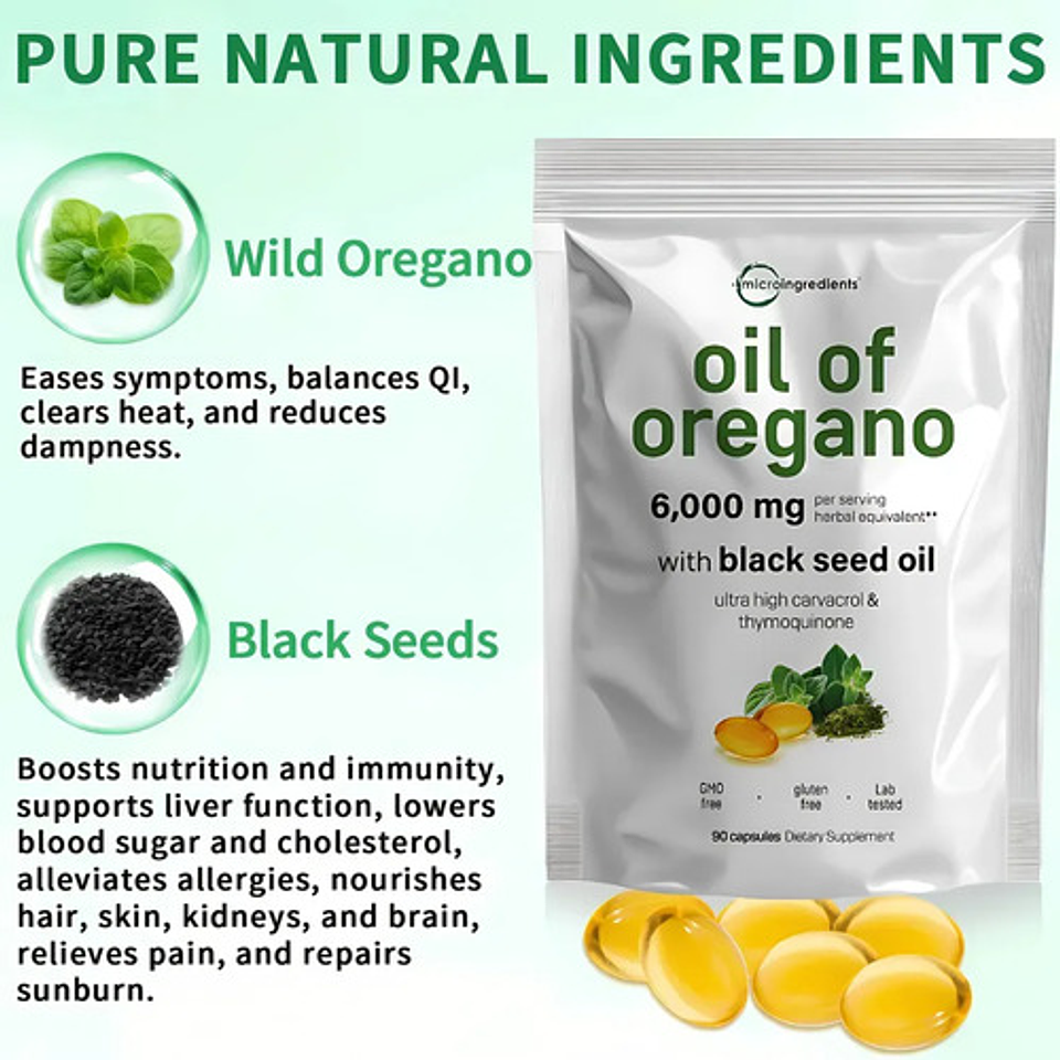 Aceite Orégano Carvacrol Semilla + Suplemento Magnesi Y C 2