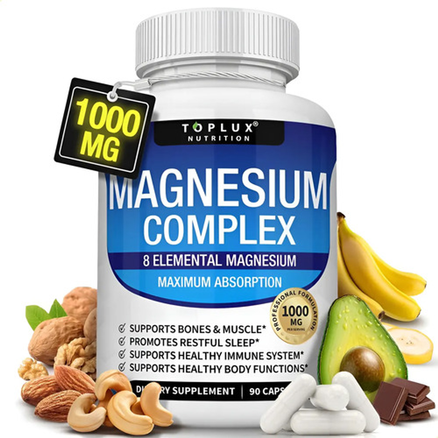 Toplux Magnesium Complex 8 Suplemento Magnesio Vegano 90 1