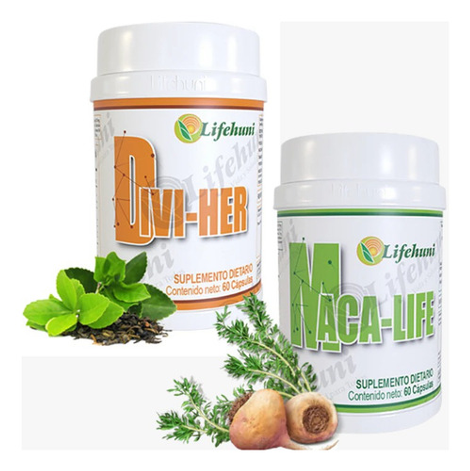 Kit Lifehuni Divi Her + Maca Life Té Verde Cápsulas Veganas X60 Natural 1