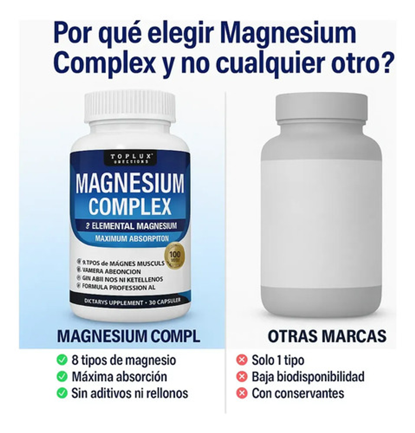 Magnesio Complejo 7 En 1 Glicinato Citrato Malato Taurato Or 6