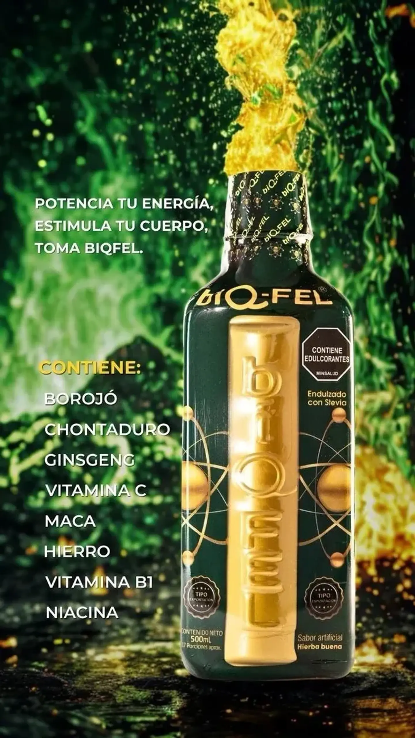 Bioqfel Energizante Natural x500 ml – Energía, Vitalidad y Rendimiento