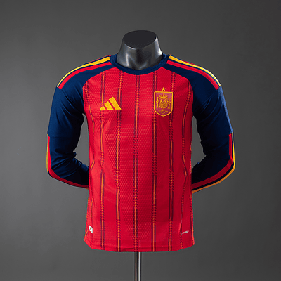 Camisola Espanha I - FIFA WC 2026 - Versão Jogador - Manga Longa