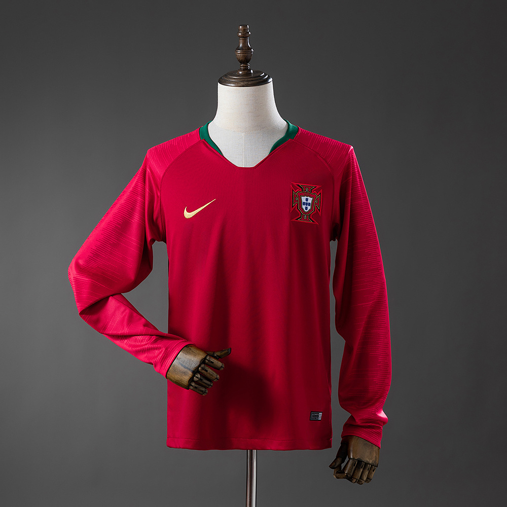 Camisola Portugal I - FIFA WC 2018 - Manga Longa - Retro