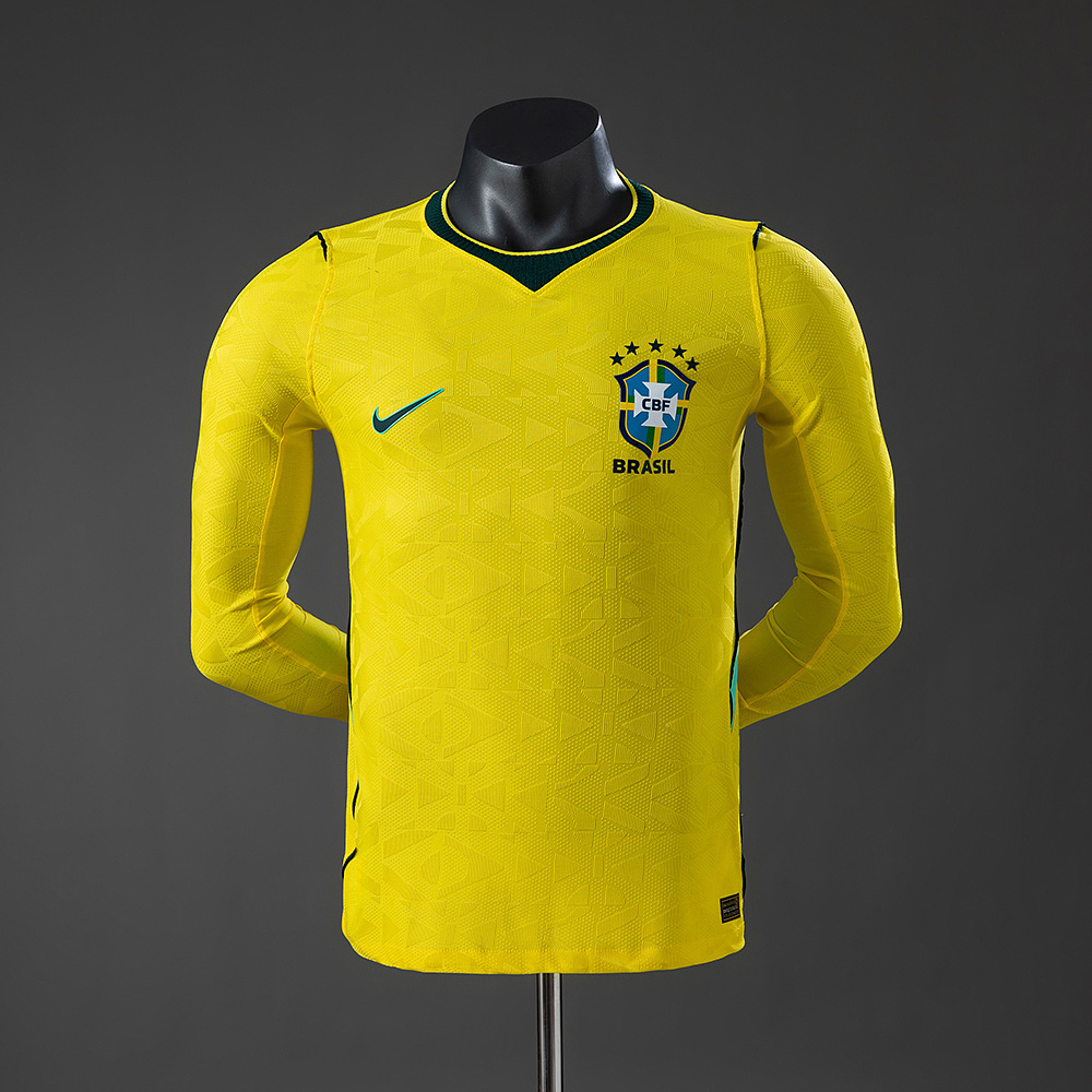 Camisola Brasil I - FIFA WC 2026 - Versão Jogador - Manga Longa