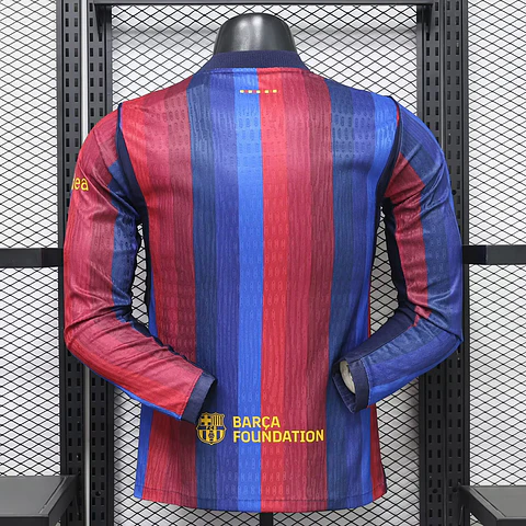 Camisola Barcelona I 26/27 - Versão Jogador - Manga Longa