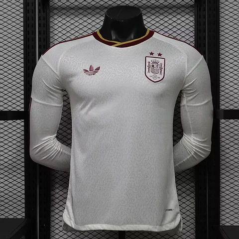 Camisola Espanha II - FIFA WC 2026 - Versão Jogador - Edição 2 Estrelas - Manga Longa