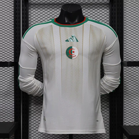 Camisola Argélia I - FIFA WC 2026 - Versão Jogador - Manga Longa