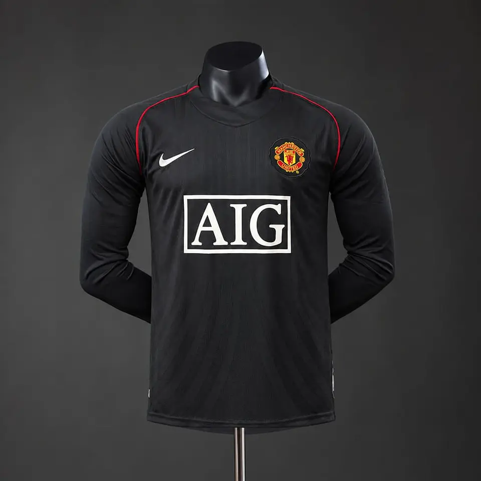 Camisola Manchester United II 07/08 - Retro - Versão Jogador - Manga Longa 1