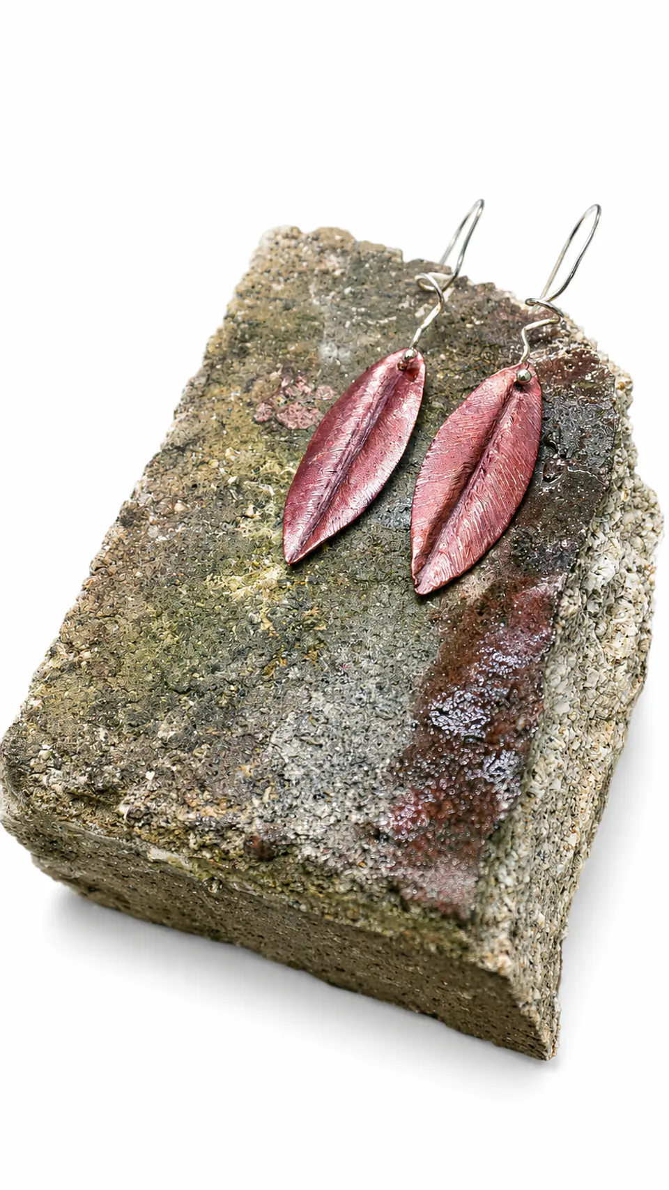 Aros Amber, plata y cobre rojo, L 1
