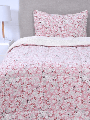 Plumón 1.5 Coral Print Sherpa - Aurora