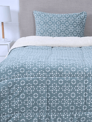 Plumón 1.5 Coral Print Sherpa - Mist