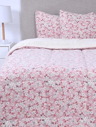 Plumón 2P Coral Print Sherpa - Aurora