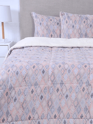 Plumón 2P Coral Print Sherpa - Deep