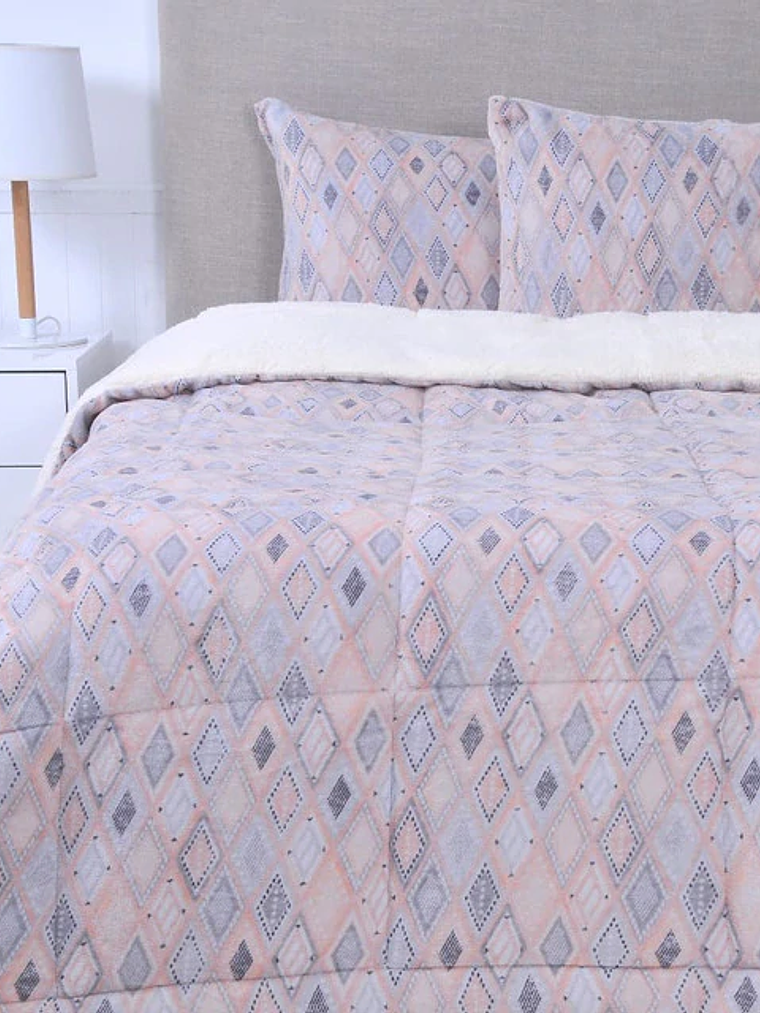 Plumón 2P Coral Print Sherpa - Deep 1