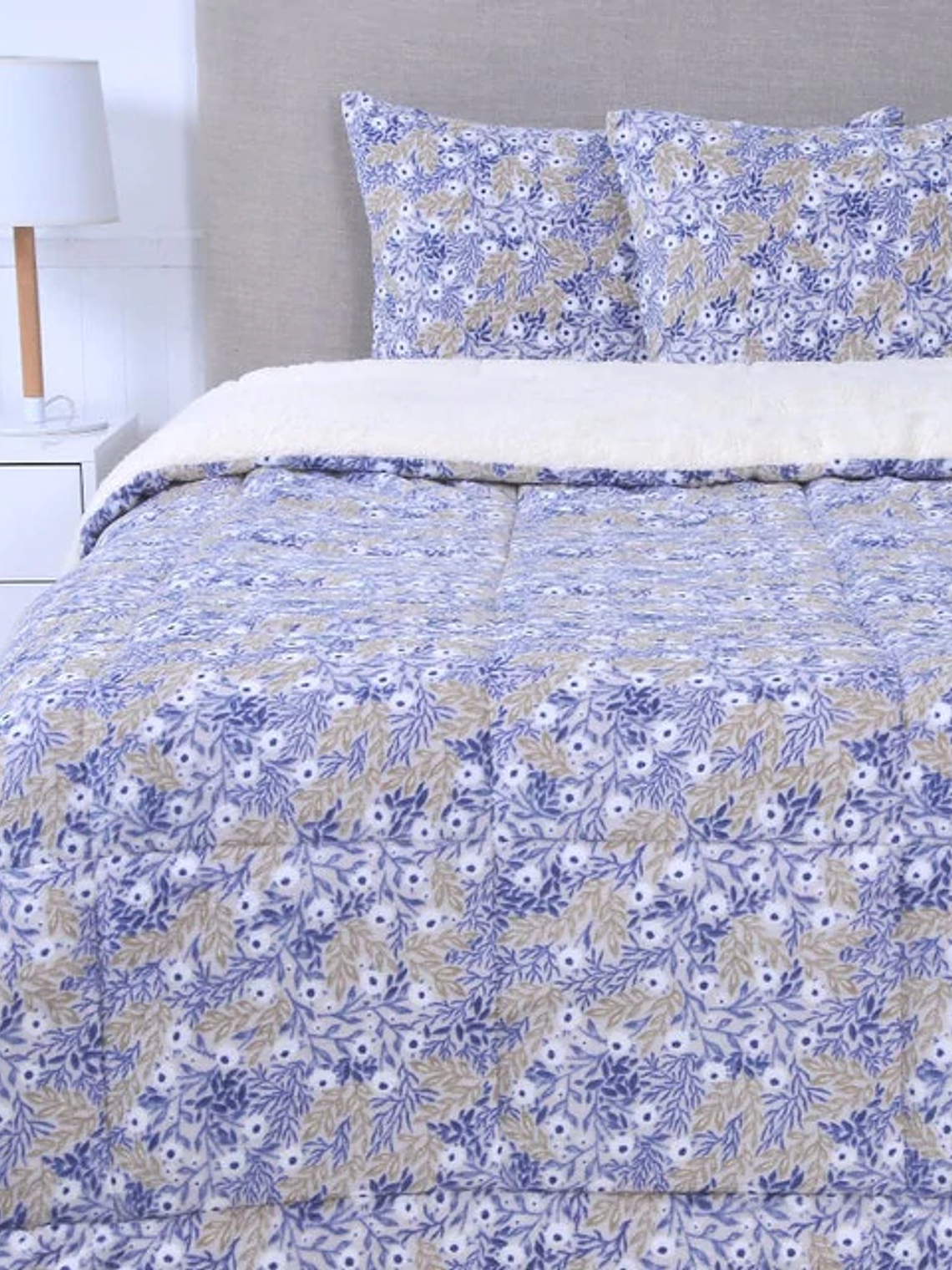 Plumón 2P Coral Print Sherpa - Ebony 1