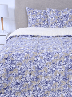 Plumón 2P Coral Print Sherpa - Ebony