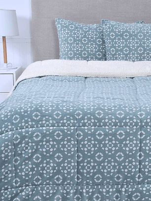 Plumón KING Coral Print Sherpa - Mist