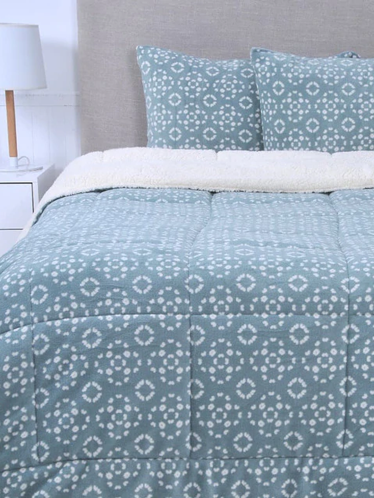 Plumón KING Coral Print Sherpa - Mist 1