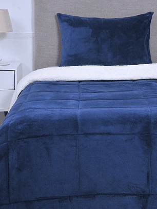 Plumón 1.5 Coral Sherpa Liso - Azul