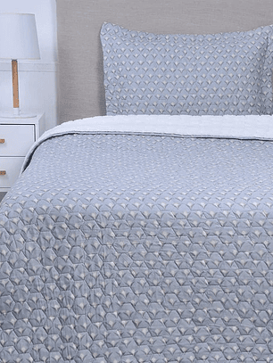 Quilt 1,5 Sherpa Estampado - Granito