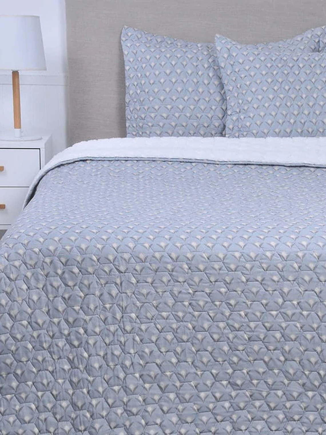 Quilt 2P Sherpa Estampado - Granito 1