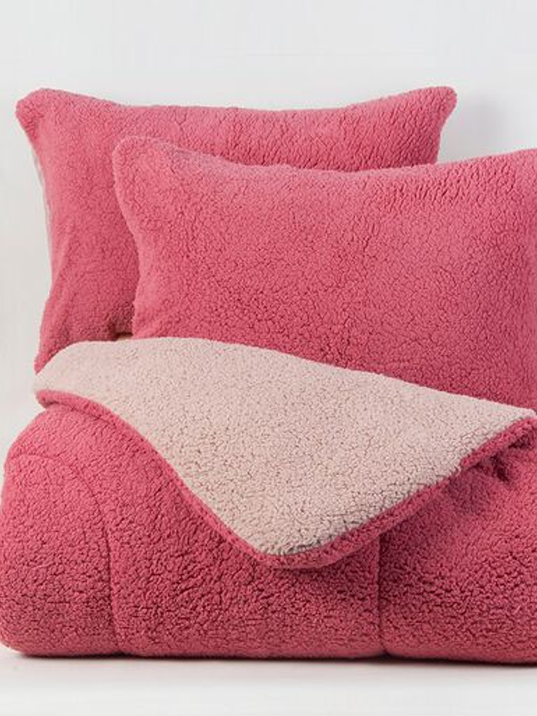 Plumón 1.5 Plazas Sherpa Coral-Rosa 2