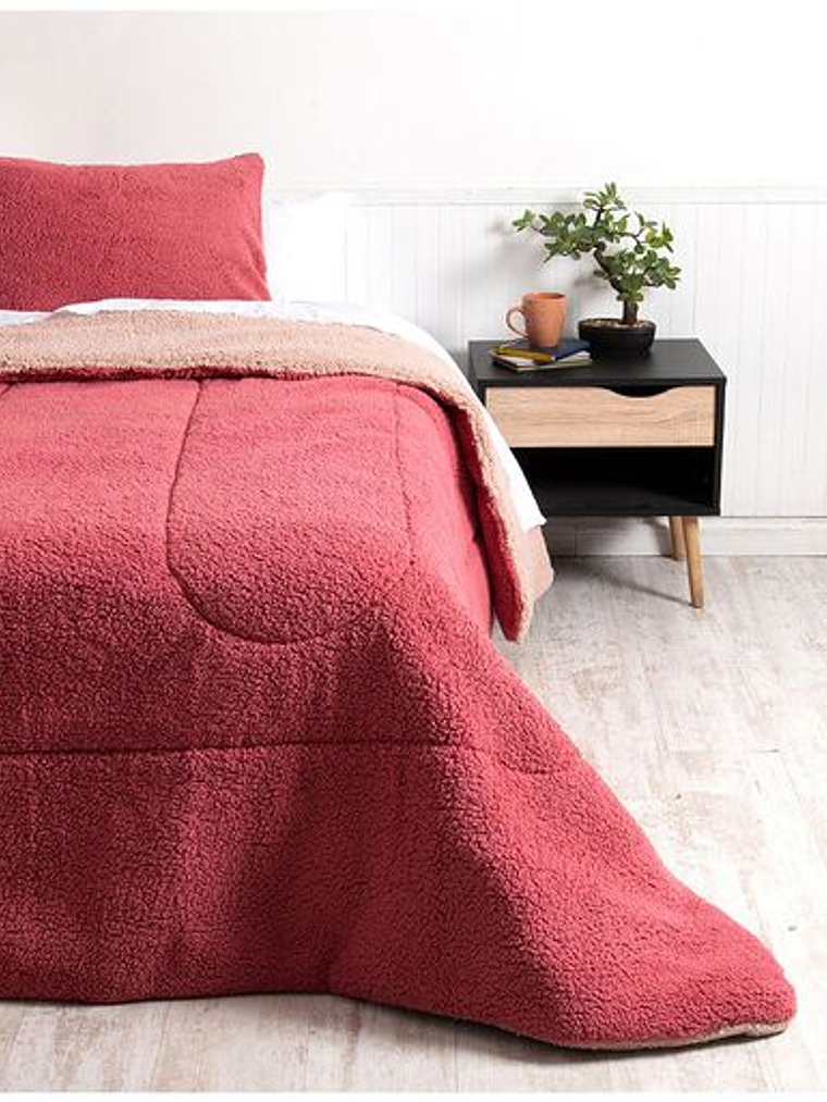 Plumón 1.5 Plazas Sherpa Coral-Rosa 1