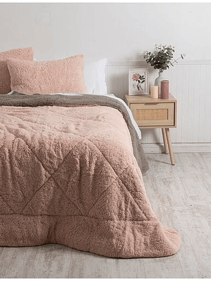 Plumón 2 Plazas Sherpa Rosa-Gris