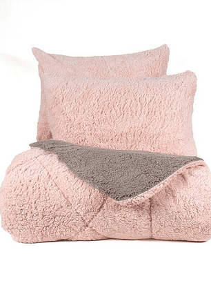 Plumón 2 Plazas Sherpa Rosa-Gris