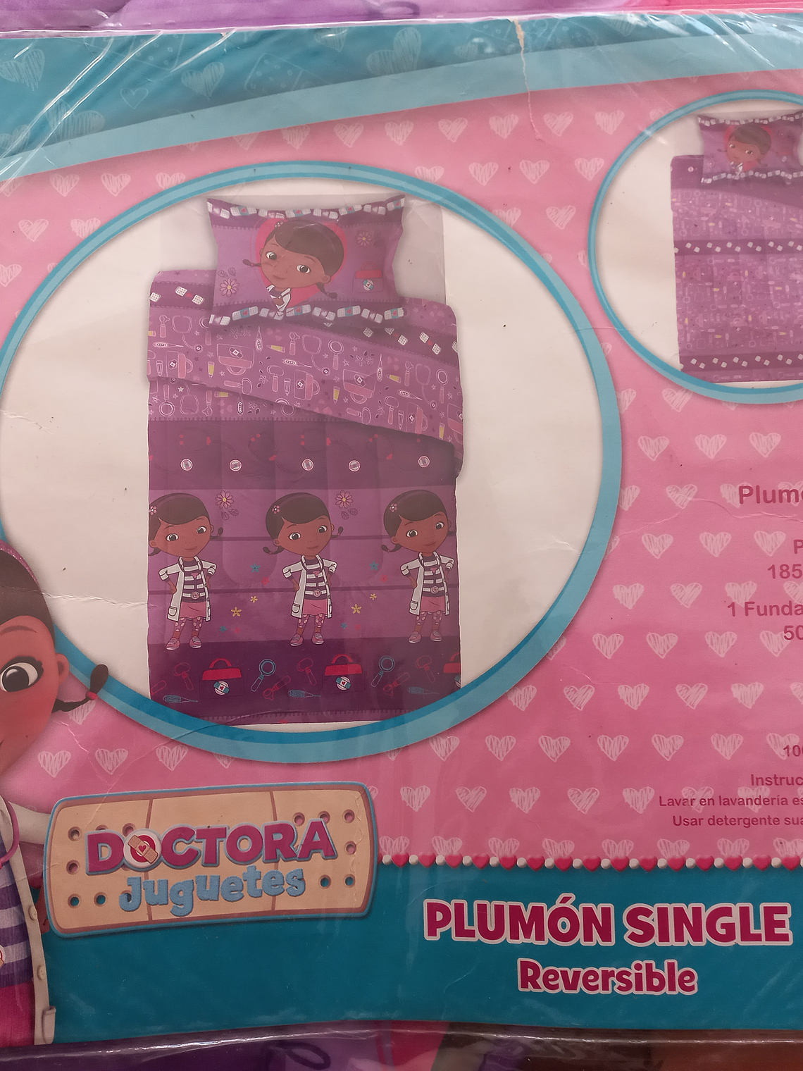Plumón Infantil Reversible - Doctora Juguetes 1