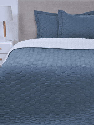 Quilt 1,5 Sherpa Liso - Azul