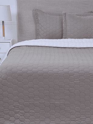 Quilt 2P Sherpa Liso - Gris