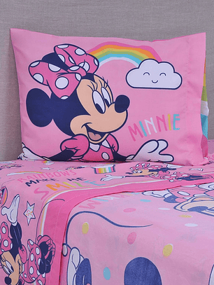 Sábana Single Infantil - Minnie Rainbow