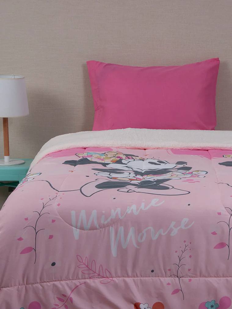 Plumón Microfibra Sherpa Single Minnie Vintage 1