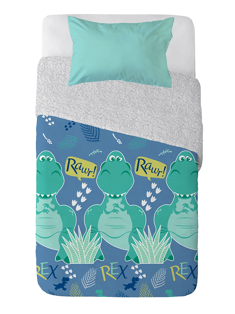 Plumón Microfibra Sherpa Single Toy Story Rex 3