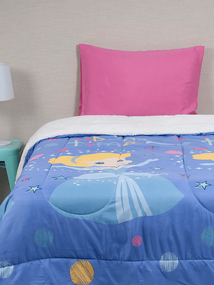 Plumón Microfibra Sherpa Single Princesas