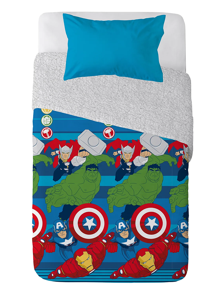 Plumón Microfibra Sherpa Single Avengers Team 3