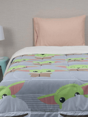 Plumón Microfibra Sherpa Single Star Wars Baby Yoda