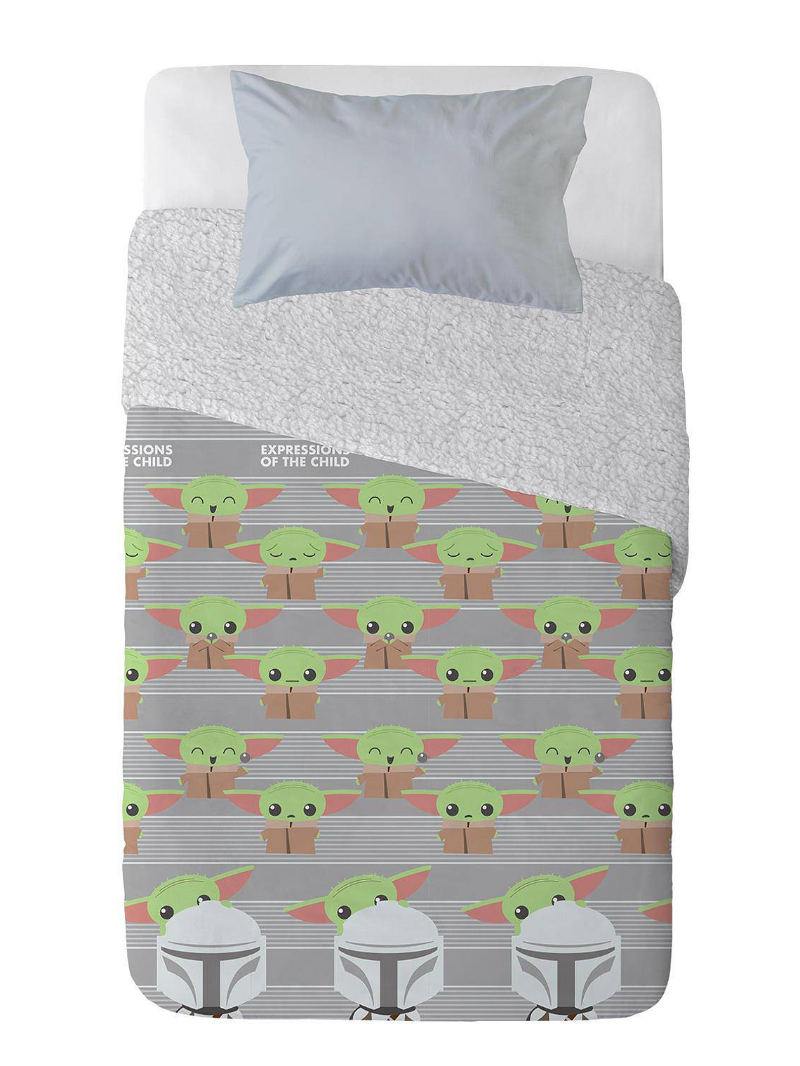 Plumón Microfibra Sherpa Single Star Wars Baby Yoda 3