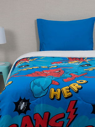 Plumón Microfibra Sherpa Single Spiderman Super Hero