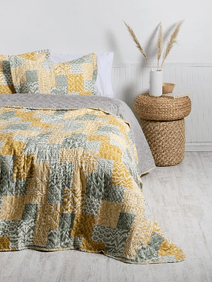 Quilt 1.5 Plazas Cosido Patchwork Leo