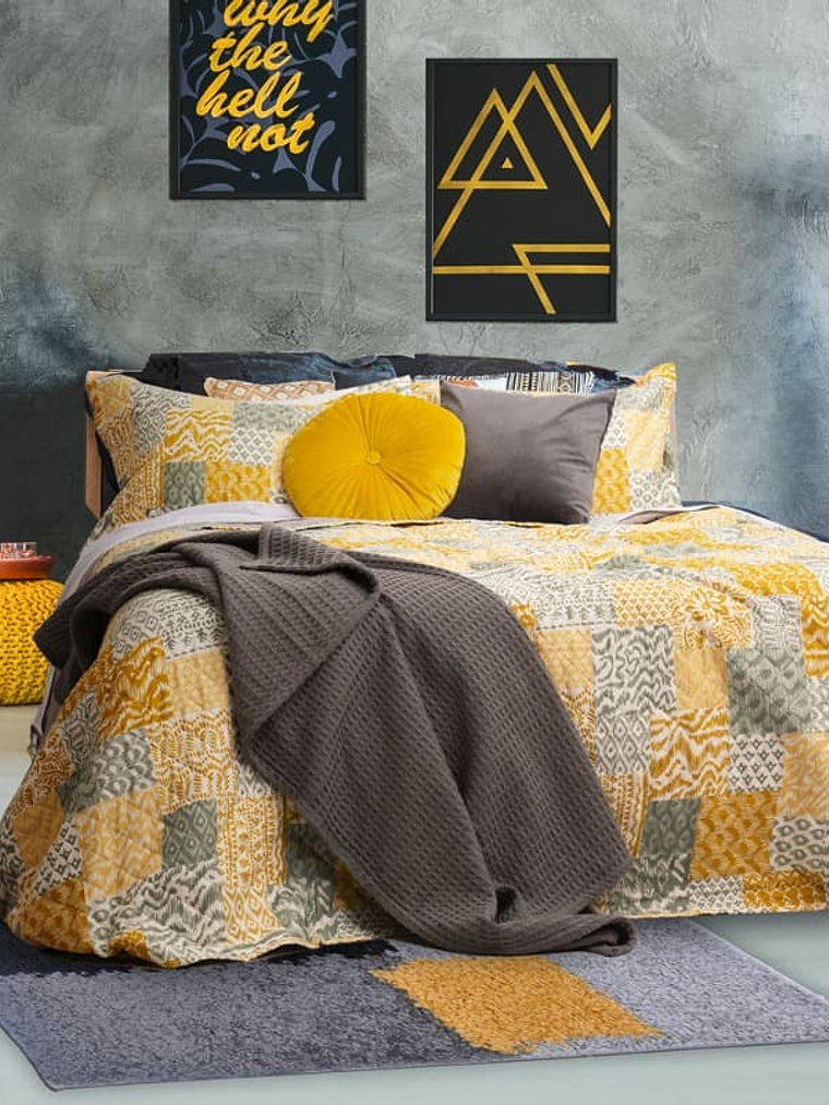 Quilt 1.5 Plazas Cosido Patchwork Leo 1