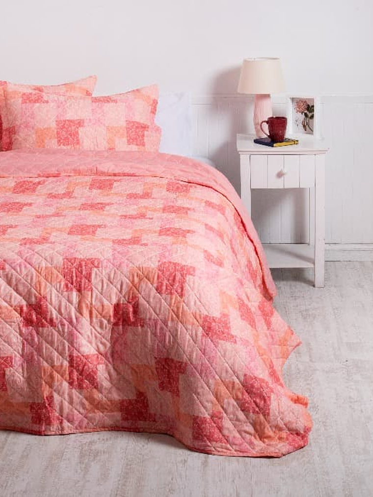 Quilt 2 Plazas Cosido Patchwork Virgo 2